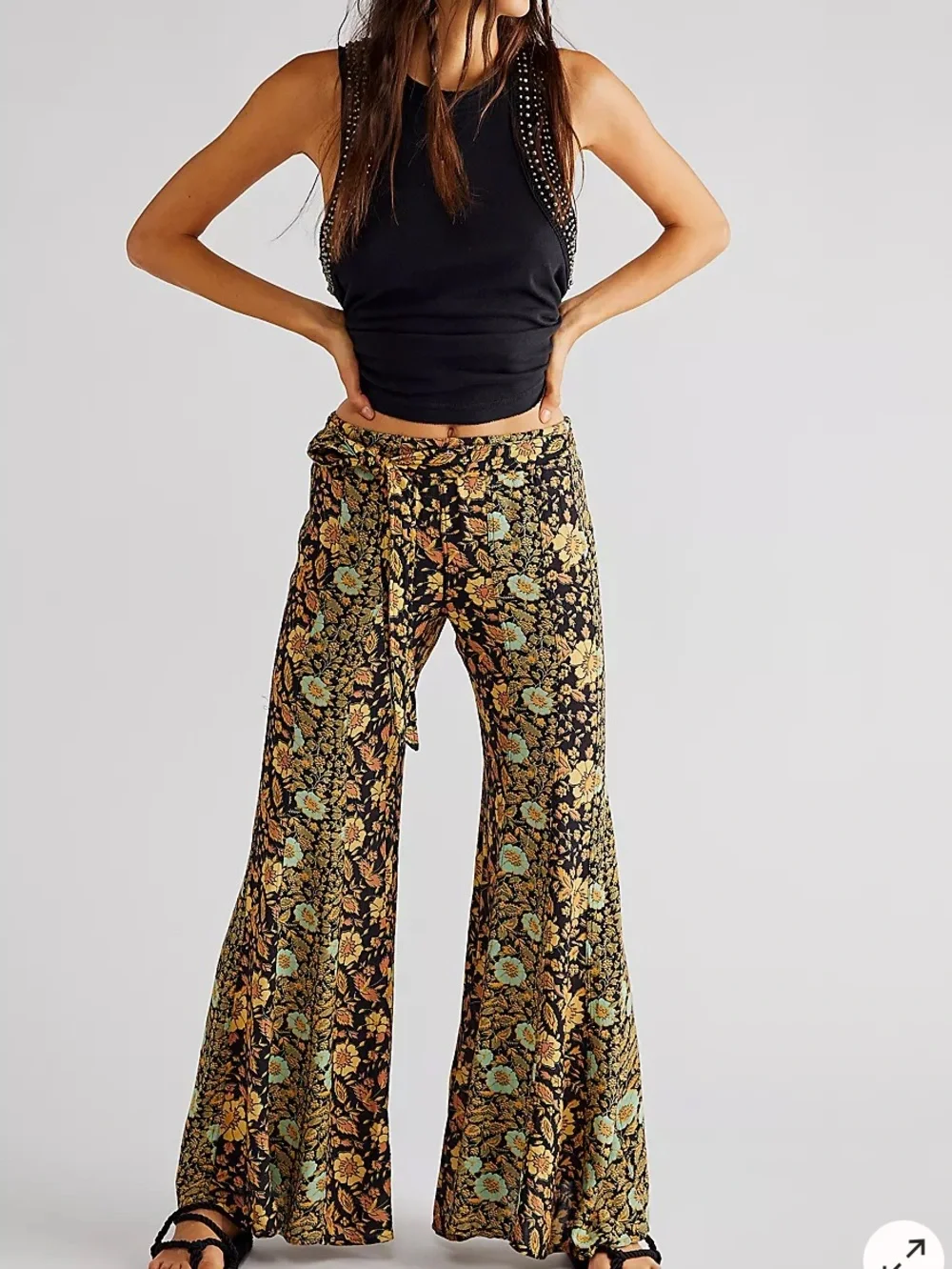 Free People Bali Sultry Boho Flare Pants NWOT